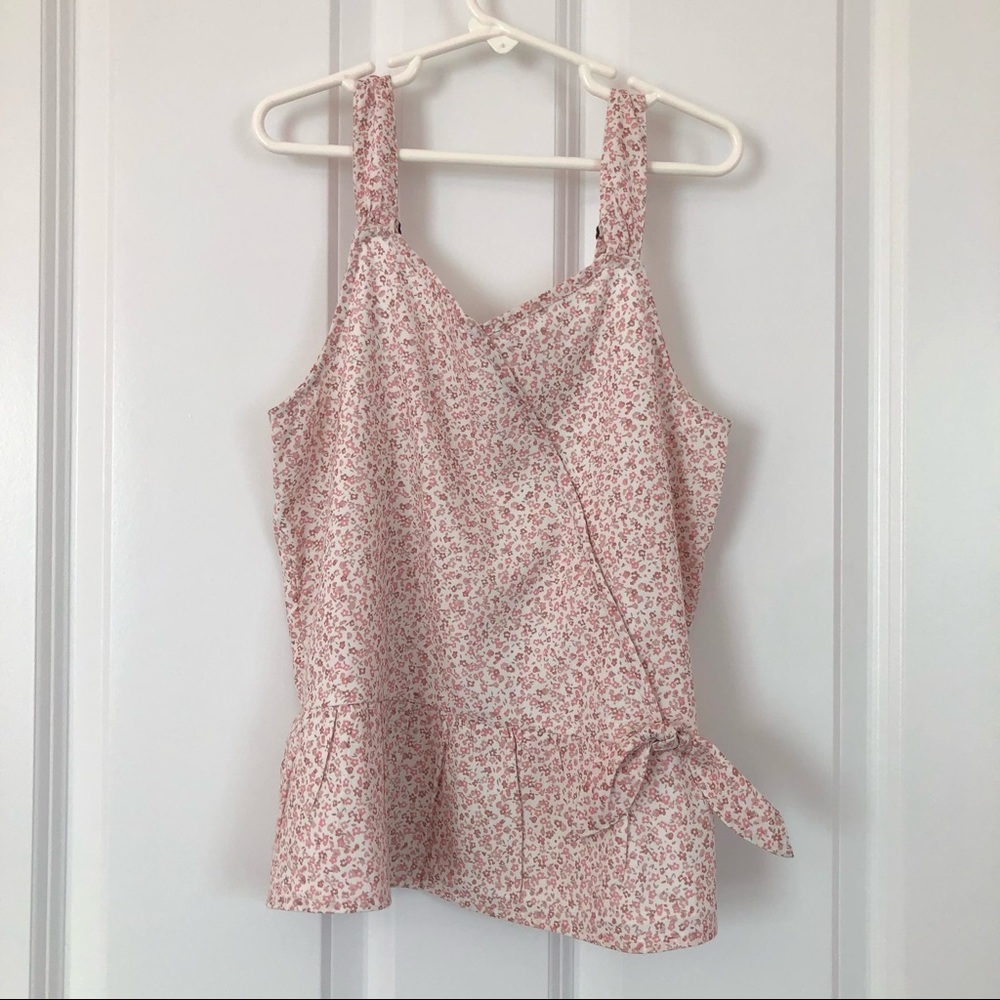 Abercrombie Kids Girls’ Light Pink Floral Babydoll Wrap Tank
